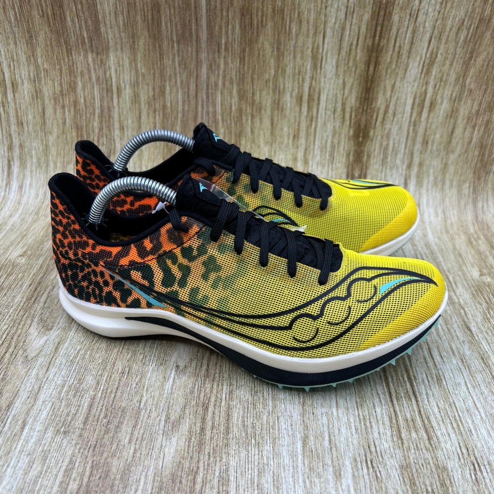 Saucony Endorphin Cheetah Track Spikes Women's Size 8 Yellow Leopard S19095-85